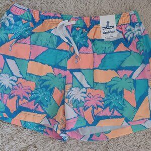 Chubbies Swim Trunks Mens XL 4” Inseam Tropical Palm Print NWT Mesh Lined S simp